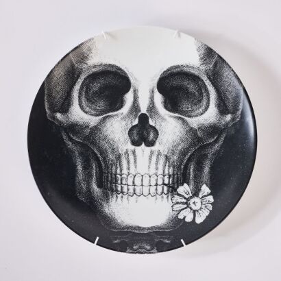 A Fornasetti Skull Portrait Decorative Plate