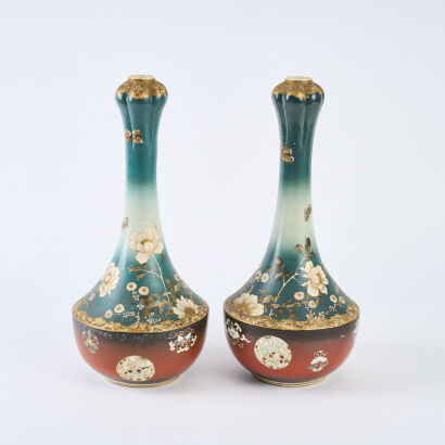 A Pair Of Meiji Period Satsuma Vases, c1880