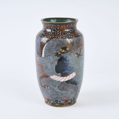 An Early Meiji Period Standard Cloisonne Dragon Vase, c1875