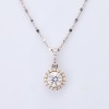 Partridge Jewellers, 18ct White Gold, .50ct Diamond Halo Pendant on 45cm Faceted Box / Trace Chain