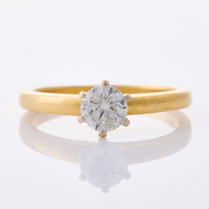 18ct Yellow Gold, Modern, .55ct Diamond Ring