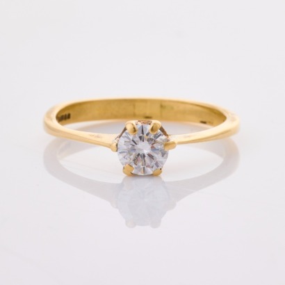 9ct Yellow Gold, .38ct Diamond Solitaire Ring