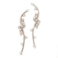 14ct White Gold Diamond Climber Earrings