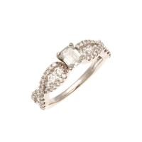 14ct White Gold Emerald Cut Diamond Ring