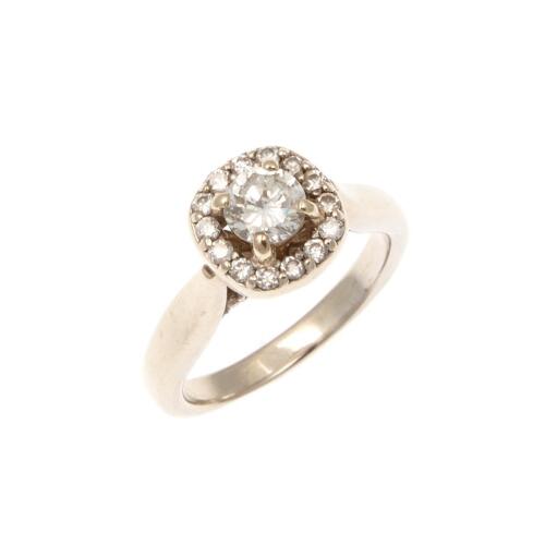 14ct White Gold Diamond Cluster Ring