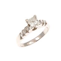 14ct White Gold Princess Cut Diamond Ring