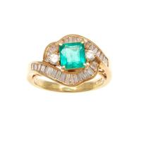 18ct Emerald and Diamond Ring