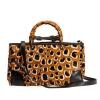 Gucci Leopard Print Bamboo Tote Bag