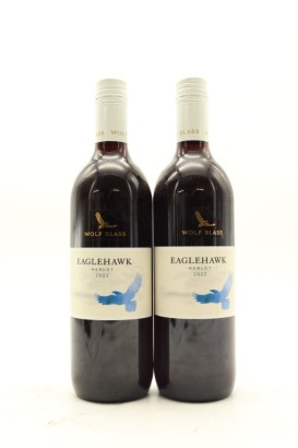 (2) 2022 Wolf Blass Eaglehawk Merlot, South Australia