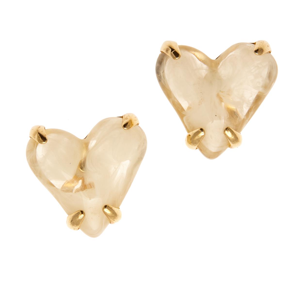 Pair of Vintage Givenchy Clip On Heart Earrings | eBay