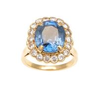 18ct Sapphire and Diamond Cluster Ring