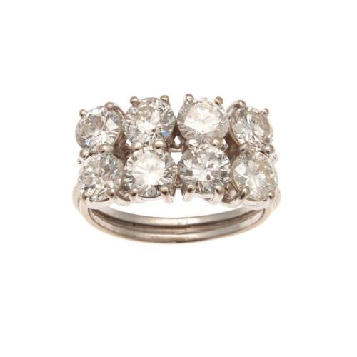 Platinum White Gold Two Row Diamond Ring