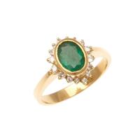 18ct Emerald Diamond Ring