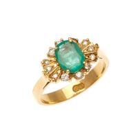 18ct Emerald Diamond Ring