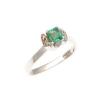 18ct White Gold Emerald Diamond Ring