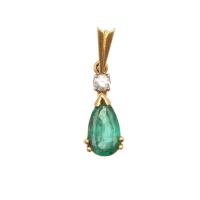18ct Emerald Diamond Pendant