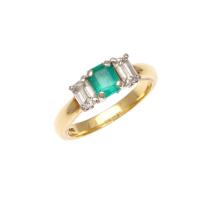 18ct Emerald and Diamond Ring