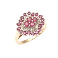 9ct Ruby and Diamond Cluster