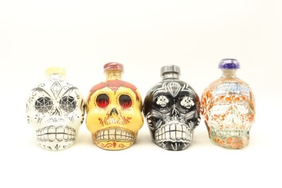 (1) KAH Tequila Skull Collection, 55% ABV, 750ml, 4 Bottles Sold as One Lot
