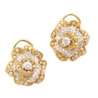 18ct Fancy Yellow Diamond Flower Earrings