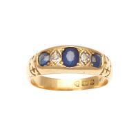 18ct Vintage Sapphire and Diamond Ring