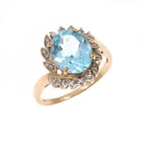 9ct Topaz and Diamond Ring