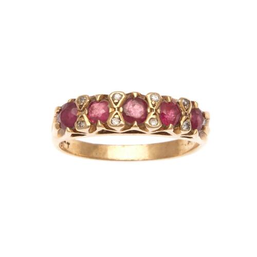 9ct Ruby and Diamond Ring