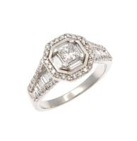 18ct White Gold Princess Cut Diamond Ring