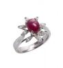 14ct White Gold Star Ruby and Diamond Ring