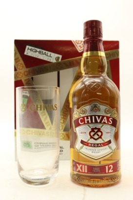 (1) Chivas Regal 12 Year Old with Highball Glass, 40% ABV, 700ml