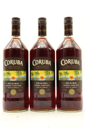 (3) Coruba Original Barrel Aged Rum, Jamaica, 37.2% ABV, 1000ml