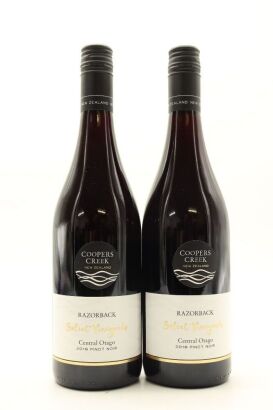 (2) 2018 Coopers Creek Select Vineyards 'Razorback' Pinot Noir, Central Otago