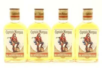 (4) Captain Morgan Original Spiced Caribbean Gold Rum, Puerto Rico, 35% ABV, 200ml