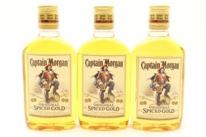 (3) Captain Morgan Original Spiced Caribbean Gold Rum, Puerto Rico, 35% ABV, 375ml