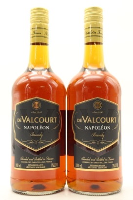 (2) De Valcourt Napoleon Brandy, France, 37% ABV, 1000ml