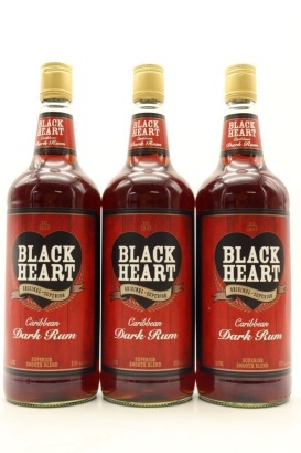 (3) Black Heart Dark Rum, The Caribbean, 37.5% ABV, 1000ml