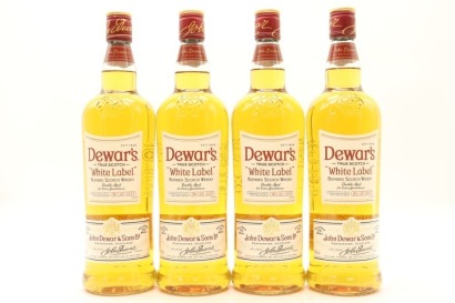 (4) Dewar's White Label Blended Scotch Whisky, 40% ABV, 1000ml