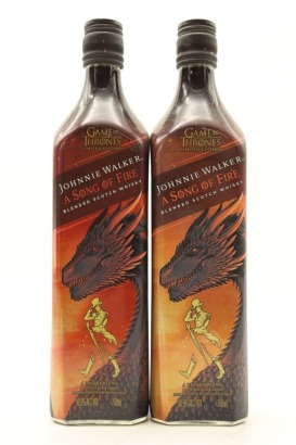 (2) Johnnie Walker Game of Thrones Limited Edition 'A Song of Fire' Blended Scotch Whisky, 40.8% ABV