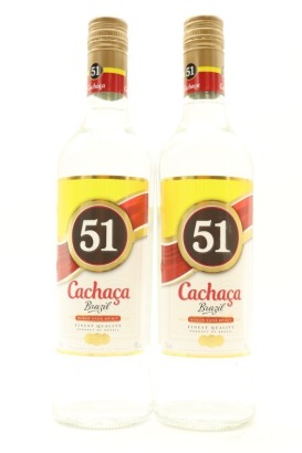 (2) Cachaca 51, 40% ABV, 700ml