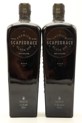 (2) Scapegrace - Rogue Society 'Black' Premium Small Batch Dry Gin, New Zealand, 41.6% ABV, 700ml