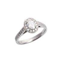Platinum Oval Diamond Ring