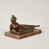 An Art Nouveau Bronzed Spelter Figure Reading - 2