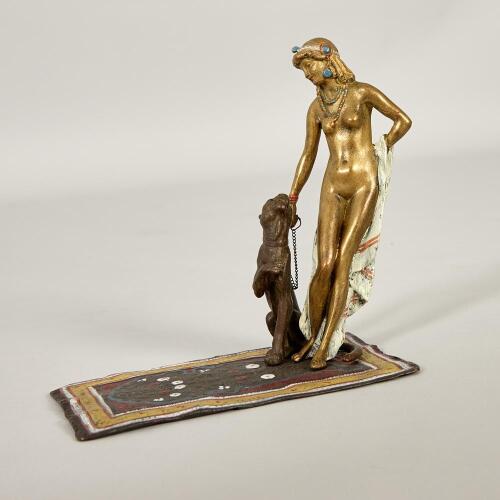 A Franz Bergman (1861-1936) Nude Bronze with Panther