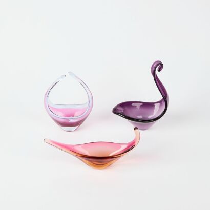 A Trio Of Art Glass Forms