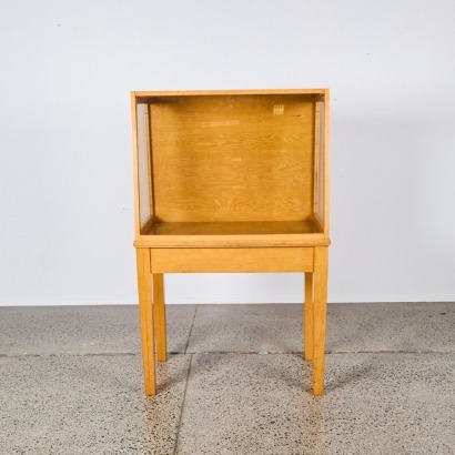 A Blond Oak Museum Display Cabinet