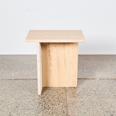 A Travertine Side Table