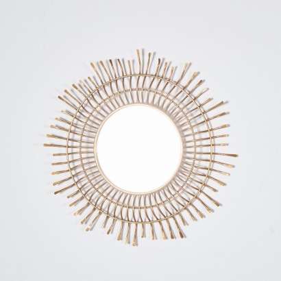 A Circular Gold Coloured Metal Wall Hung Mirror