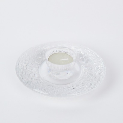 An Orrefors Crystal Discus Clear Votive Candle Holder