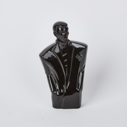 A 1980s Black Ceramic Bust