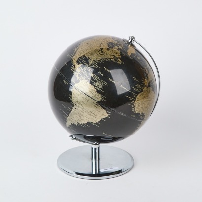 A Black & Gold World Globe